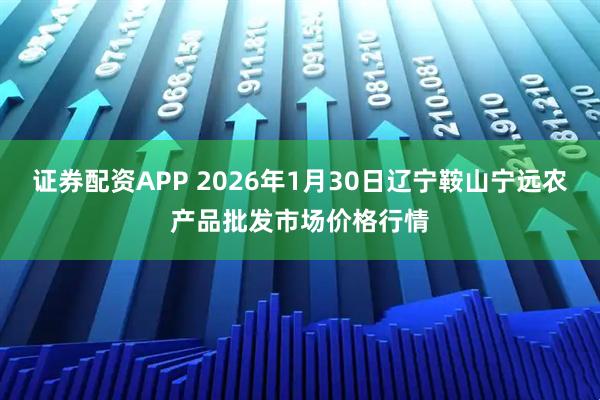 证券配资APP 2026年1月30日辽宁鞍山宁远农产品批发市场价格行情